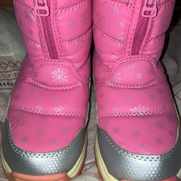 Other - Pink Snowflake Boots with Silver Accents